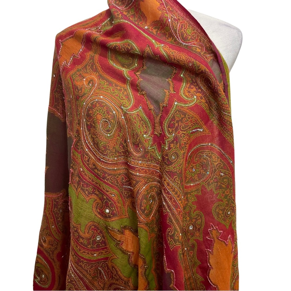 Bernie of New York 100% Wool Scarf Large Scarf Wrap - Picture 7 of 12